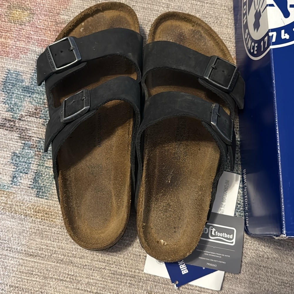 Birkenstock Arizona Black leather sandals size 42